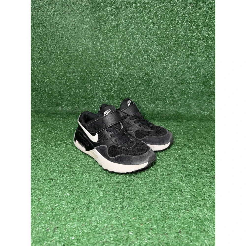 Nike Air Max System Toddler Kids Size 12C Black White Running Shoes Sneakers